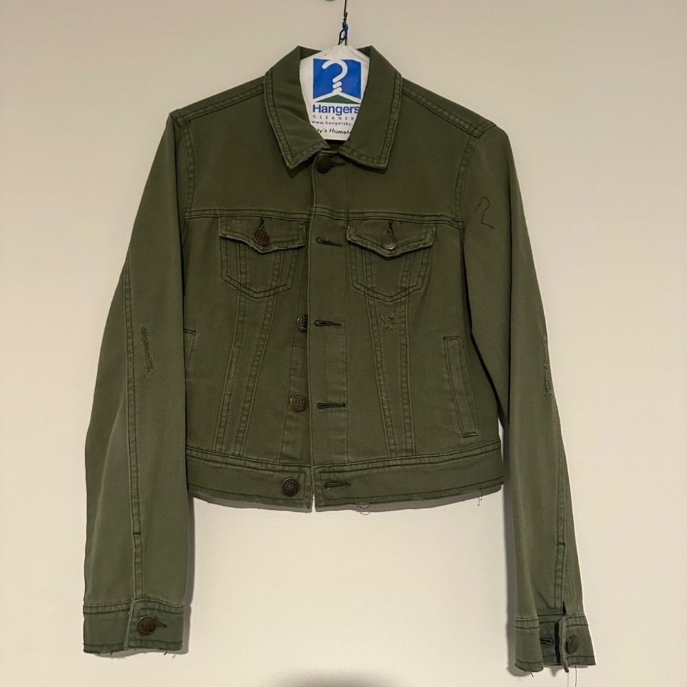 free people cropped army jacket - Picture 1 of 9